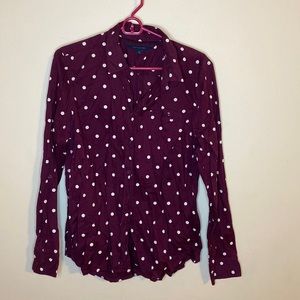 Polka dot button down